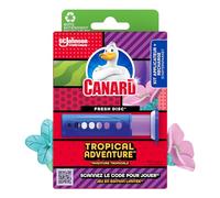 Anard® - Set WC Fresh Disc Edition Limitata Tropical Adventure, blocco senza gabbia, detergente per WC, 1 diffusore + 1 ricarica, 6 dischi