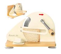 Anatole Affettatrice per Pane Manuale Pieghevole 0-20mm Regolabile Acciaio Inox Taglia Pane a Fette da Casa Professionale Piccola con Manovella Guida Metallica Rimovibile Scala Incisa
