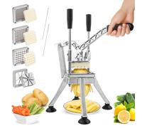 Anatole Tagliapatate per Patate Fritte Professionale Verticale 4 Lame | 6mm/9mm/13mm Spicchi Lame in Acciaio Inox, Design Verticale-Meno Sforzo, per Cetrioli Cipolle Carote Mela Ristorante Case
