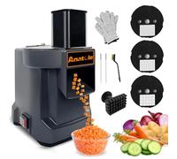 Anatole Tagliaverdure a Cubetti Elettrico Cubettatrice per Verdure Frutta Professionale Mandolina Multifunzionale con 3 Lame in Acciaio Inox per Carote Patata Cipolla 100W 220V