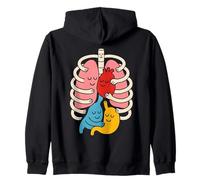Anatomia Colorata del Corpo Umano illustrata - Infermiera Felpa con Cappuccio
