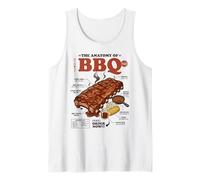 Anatomia del BBQ Retro Giapponese Cibo Grafica estetica Canotta