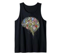 Anatomia del Cervello Floreale Astratta Natura Arte Canotta