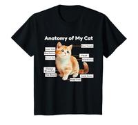 Anatomia del Mio Gatto per Bambini Diagramma Divertente Maglietta