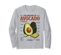 Anatomia dell'avocado Retro Giapponese Palestra Salute Maglia a Manica