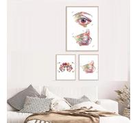 Anatomia dell'occhio, oculista, strumento di optometria, poster e stampe astratte in stile nordico, arte murale, dipinto su tela, decorazione da parete per studio medico 30x40cmx3 Senza Cornice