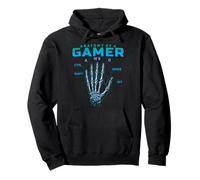 Anatomia di Un Giocatore Felpa con Cappuccio Skeleton Hand Videogioco Wasd Felpa con Cappuccio