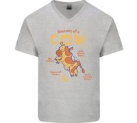 Anatomia Di Un Mucca Divertente Uomo Scollo A V Cotone T-Shirt