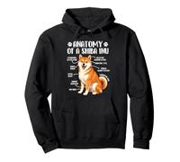 Anatomia di Un Shiba Inu - Cane Giapponese papà Cane Mamma Felpa con Cappuccio