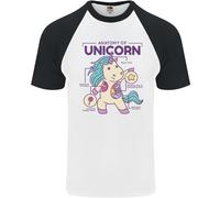 Anatomia Di Un Unicorno Divertente Fantasy Uomo S/S Maglietta Da Baseball