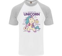 Anatomia Di Un Unicorno Divertente Fantasy Uomo S/S Maglietta Da Baseball
