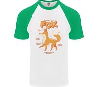 Anatomia Di Una Volpe Maglietta Da Baseball S/S Divertente Per Uomini