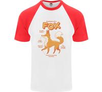 Anatomia Di Una Volpe Maglietta Da Baseball S/S Divertente Per Uomini