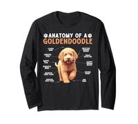 anatomia, di, uno, dorato, scarabocchiare, cane Maglia a Manica