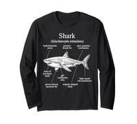Anatomia di Uno Squalo Divertente Oceano Diagramma Maglia a Manica