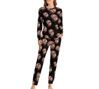 Anatomia umana Cervello Colorato Cervello Delle Donne Pigiama Set Lounge Manica Lunga Top E Pantaloni Morbido Sleepwear 2 Pezzi Pjs, Stile:, XXL