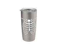 Anatomia umana Ossa Halloween Skeleton Rib Cage Bicchiere termico in acciaio inox doppia parete