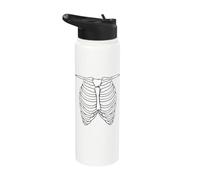 Anatomia umana Ossa Halloween Skeleton Rib Cage Stainless Steel Insulated Water Bottle