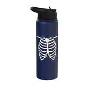 Anatomia umana Ossa Halloween Skeleton Rib Cage Stainless Steel Insulated Water Bottle