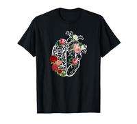 Anatomico Cuore_Cervello Fiori Floreali Anatomia Maglietta