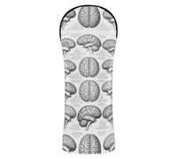 Anatomy Brain - Set di copertura per mazza da golf, vintage, in pelle, impermeabile, con targhetta numerica, per legno e driver ibridi