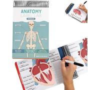 Anatomy Label Lab - Cartella di lavoro creativa per anatomia umana, strumenti di studio fisiologico, oltre 100 pagine cancellabili a secco a colori, per studenti delle scuole di medicina, medici