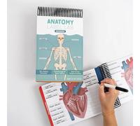 Anatomy Label Lab - Quaderno di lavoro creativo con anatomia umana, oltre 100 pagine cancellabili a secco a colori, strumenti di studio di fisiologia, per studenti delle scuole di medicina, medici