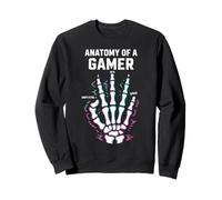 Anatomy of A Gamer Skeleton Hand Funny Gamers Felpa