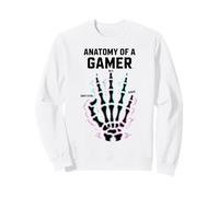 Anatomy of A Gamer Skeleton Hand Funny Gamers Felpa