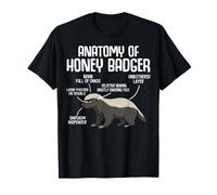 Anatomy of Honey Badger Wildlife Facts Diagram Maglietta