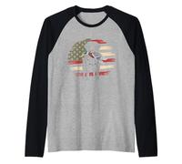 Anatra Caccia Labrador American USA Bandiera Mallard Duck Hunter Maglia con Maniche Raglan