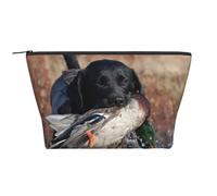 Anatra Caccia Labrador Cane Fresco Cucciolo Nero Animale, Borsa da toilette Borsa per trucco Borsa per cosmetici Borsa da toilette da viaggio portatile