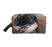 Anatra Caccia Labrador Cane Fresco Cucciolo Nero Animale, Borsa per il trucco Borsa per cosmetici Borsa da viaggio portatile da viaggio Borsa per trucco Organizer