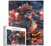 Anatra che indossa mantello di piume 1000 pezzi puzzle per adulti Halloween stile cartone animato puzzle artistico colorato puzzle fai da te per la decorazione della casa regali puzzle famiglia