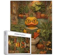 Anatra che indossa occhiali magici 1000 pezzi puzzle per adulti zucca sfondo arte puzzle impegnativo giochi di attività familiari colorato fai da te puzzle per la decorazione della casa regali 50 x 68