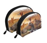 Anatra Codone, Borsa per trucco a conchiglia Portamonete da donna Borsa da toilette piccola Borsa per cosmetici 2 pezzi