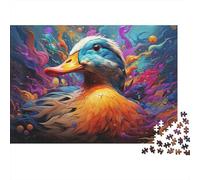 Anatra Colorata Opera d'Arte Puzzle 1000 Pezzi Carta per Adulti Scena Animale Vivace Gioco di Puzzle 1000 Pezzi Decorazione Relax Famiglia 70x50cm/1000pcs