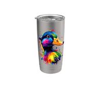 Anatra con i Colori dell'arcobaleno Germano Reale Drappello Bicchiere termico in acciaio inox doppia parete