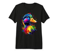 Anatra con i Colori dell'arcobaleno Germano Reale Drappello Maglietta Premium