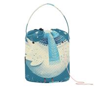 Anatra con sciarpa Art Crochet Tote Bag con filato con fori Conservazione da viaggio per ferri da maglia accessorio filato