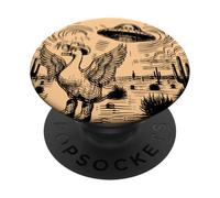 Anatra CowBoy UFO Fazzolu UFO Western Divertente PopSockets PopGrip Adesivo
