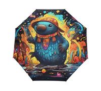 Anatra Del Fumetto Dell'Acquerello Ombrello Pieghevole Automatico Ombrelli Antivento Protezione UV da Viaggio per Bambini Ragazzi Ragazze