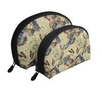 Anatra dell'acquerello, Borsa per trucco a conchiglia Portamonete da donna Borsa da toilette piccola Borsa per cosmetici 2 pezzi