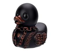 Anatra di Resina Nera, Altezza 8 cm Paperola Giocattolo da Bagno Divertente Anatra di Resina Scura Regalo di Papera da Collezione per Bambini Adulti (Anatra Punk)