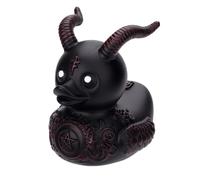 Anatra di Resina Nera, Altezza 8 cm Paperola Giocattolo da Bagno Divertente Anatra di Resina Scura Regalo di Papera da Collezione per Bambini Adulti (Anatra di Satana)