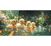 Anatra Dipingere con i Numeri Kit, Fiori Grande Paint by Numbers Adulti, Set di Pittura con i Numeri, Kit di Pittura Acrilica, Principianti Tela Fai da Te Pittura a Olio,Decor 50x100cm J0L-121