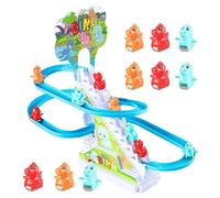 Anatra elettrica che sale le scale, Penguin Track Rollercoaster Toy Set Penguin Run Game Race Track Game con luci LED lampeggianti e musica, Duck Go Racer Track Toy Scale Slide Toy per bambini