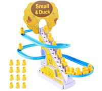 Anatra elettrica per salire le scale, giocattolo educativo con luce e musica, 12 pezzi, Electric Duck Climbing Stairs Toy, regalo per ragazze e ragazzi