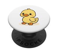 Anatra gialla Kawaii - Simpatica anatra Cartoon Design PopSockets PopGrip Adesivo
