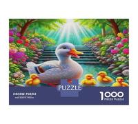 Anatra Gialla Puzzle da Assemblare Carta Anatre nel Ruscello del Giardino al Sole Set Allenamento Mentale Regalo di Compleanno 38x26cm/1000pezzi